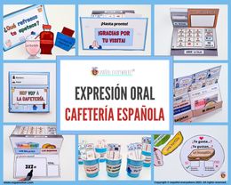 💻✂ CAFETERÍA ESPAÑOLA ☕ Expresión oral en situaciones reales 👄 Vocabulario · Sobre mí 🌎 Países