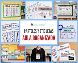  🏫 MEGA AULA ORGANIZADA 🎯 Rutinas y organización · 🗣️ Comunicación · 📝 Construcción de oraciones
