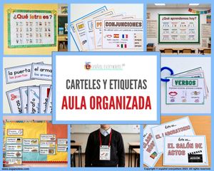  🏫 MEGA AULA ORGANIZADA 🎯 Rutinas y organización · 🗣️ Comunicación · 📝 Construcción de oraciones