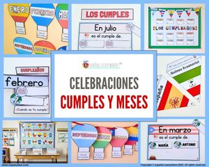 ✂ RINCÓN DE CUMPLEAÑOS CON PAÍSES 🌎 Organización de Aula para Todo el Curso
