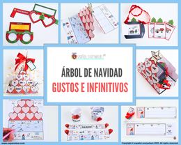 💻✂´Pack ÁRBOL INFINITIVOS Y GUSTOS EN NAVIDAD-  Conjuga y juega. 🎁PINCHA VER OFERTAS