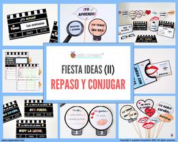 ✂💻´FIESTA (II)´ - CONJUGACIÓN Y REPASO (adaptable)  🎁 PINCHA VER OFERTAS.
