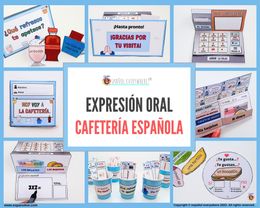 💻✂CAFETERÍA ESPAÑOLA-Vocabulario y sobre mí. Precios 🌎Países hispanos 🎁Pincha ver OFERTAS 