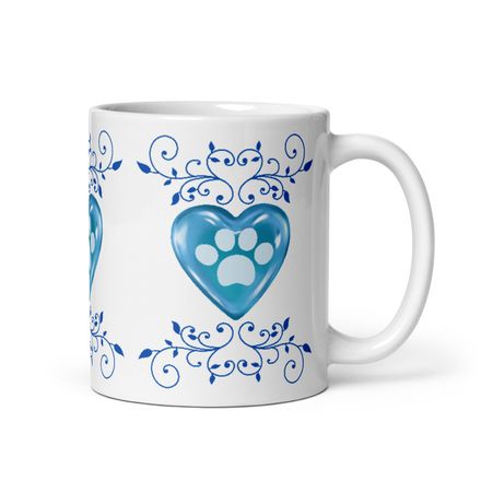 Blue Heart Paw