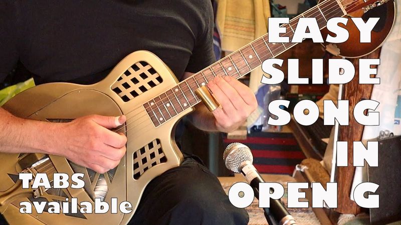 Easy Slide Guitar Song in Open G (Straight Time) VIDEO LESSON + TABS