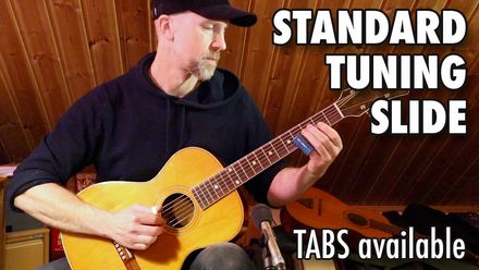 Learn to Play Slide Blues Guitar in Standard Tuning (Snowslide) TABS / STANDARD NOTATION