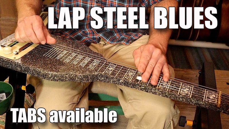 Lap Steel Guitar Blues in Open D / Open E TABS + BACKING TRACK