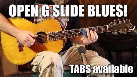 Open G Slide Blues Guitar (Paramount blues) TABS / STANDARD NOTATION