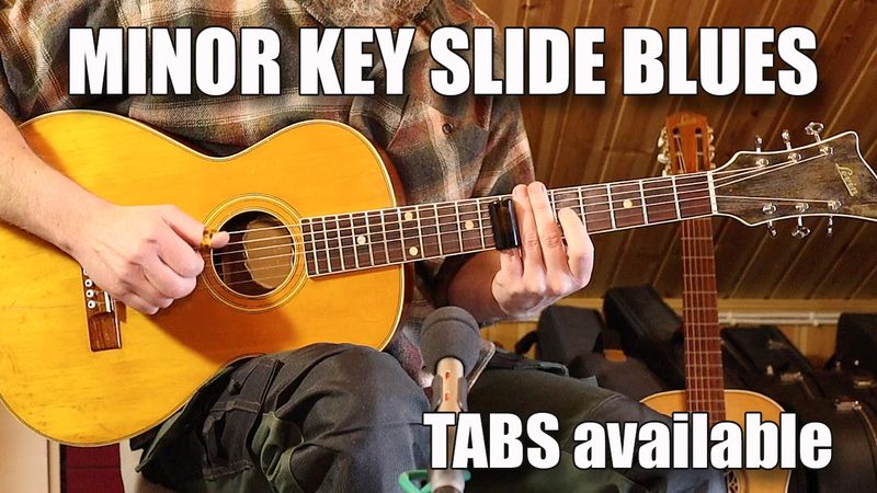 Minor Key Slide Blues Guitar (Backyard special) TABS / STANDARD NOTATION
