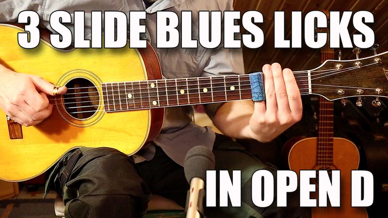 3 Slide Blues Licks in Open D TABS / STANDARD NOTATION