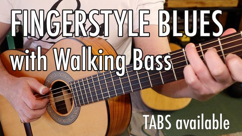 Fingerstyle Blues with Walking Bass (Sand river blues) TABS / SHEET MUSIC