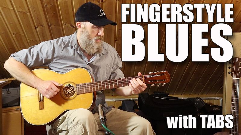 Fingerstyle Blues on a 1959 Levin Guitar (Baron of the blues) TABS / STANDARD NOTATION