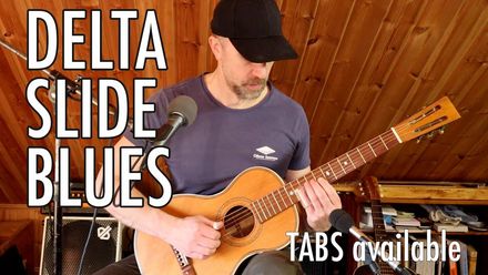 Open G Delta Blues on a Parlor Guitar (Black Cat Moon) VIDEO LESSON + TABS