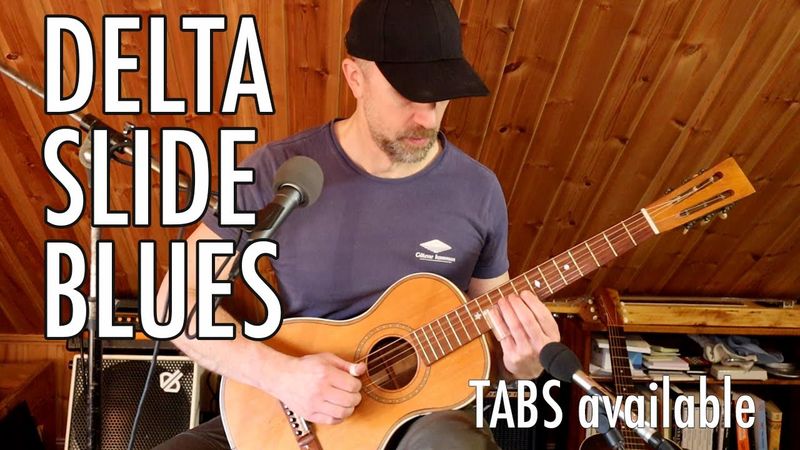 Open G Delta Blues on a Parlor Guitar (Black Cat Moon) VIDEO LESSON + TABS