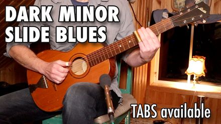 Open G Minor Slide Blues on a 1939 Levin Parlor Guitar TABS / SHEET MUSIC