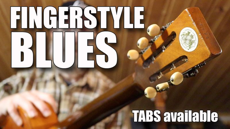 Fingerstyle Blues on a 1908 Levin Parlor Guitar TABS / STANDARD NOTATION