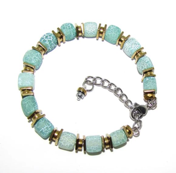 Mint bracelet and earrings