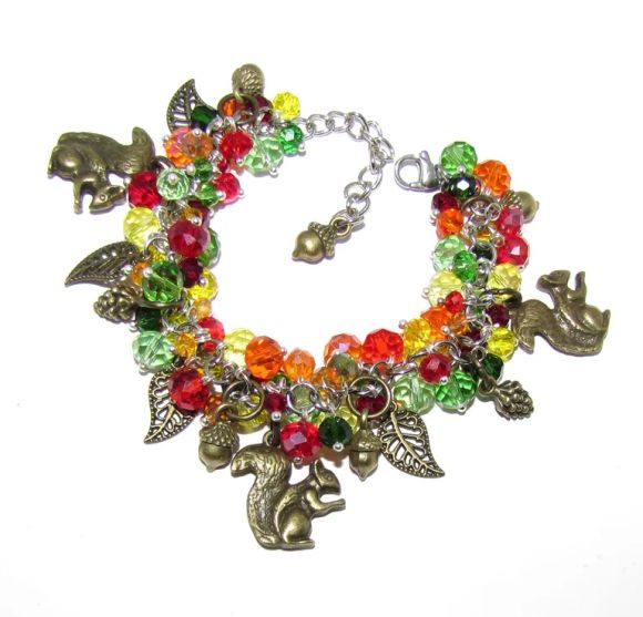 Bracelet with pendants crystal glass