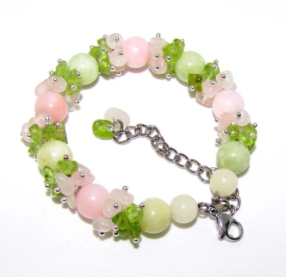 Pink and green bracelet