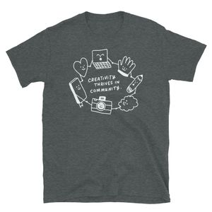 "Creativity Thrives in Community" | Softstyle Tee (Dark)