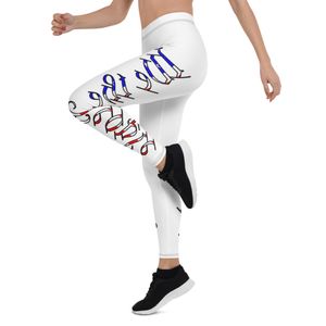 We The People American Flag Font Leggings