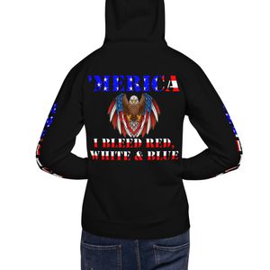 I Bleed Red, White &amp; Blue Hoodie