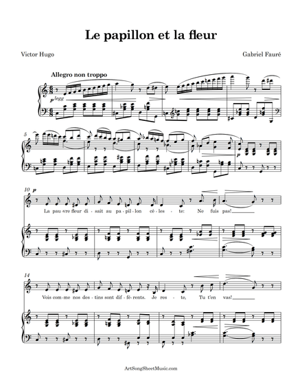 Le papillon et la fleur - Fauré - C major
