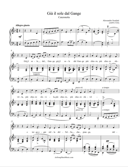 Già il sole dal Gange - Scarlatti - F major