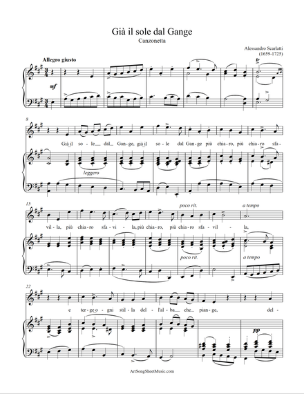 Già il sole dal Gange - Scarlatti - A major