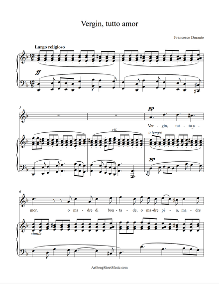 Vergin tutto amor - PDF - Durante  - D minor