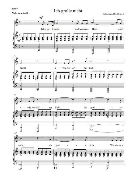 Ich grolle nicht - Schumann - C major