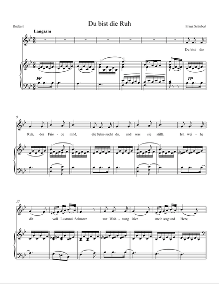 Du bist die Ruh PDF - Schubert - Bb major