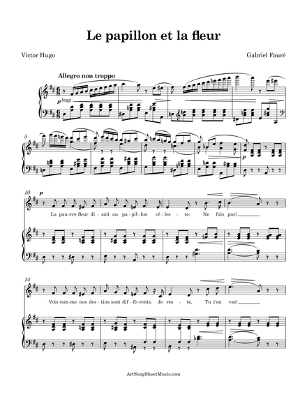 Le papillon et la fleur - Fauré - D major