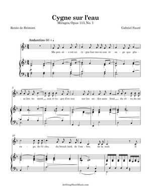 Cygne sur l&#x27;eau PDF - Fauré - F major