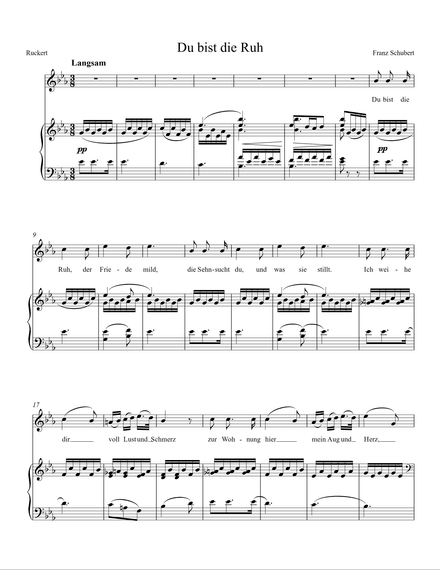 Du bist die Ruh PDF - Schubert - Eb major