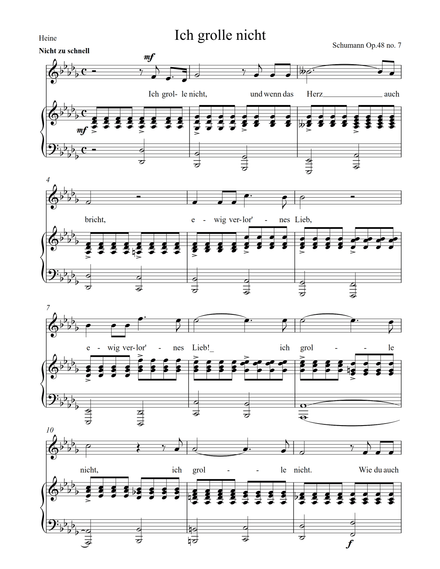Ich grolle nicht - Schumann - Db major