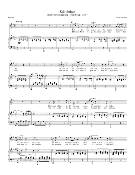 Ständchen - Schubert - PDF - E minor transposed