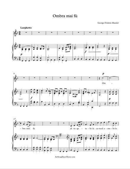 Ombra mai fù - Handel - F major - PDF
