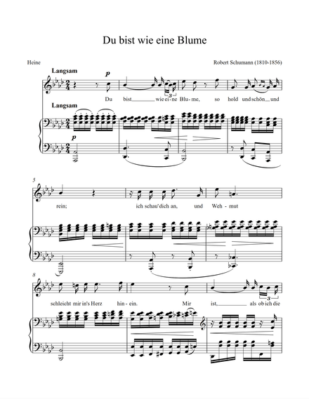 Du bist wie eine Blume - Schumann - Ab major