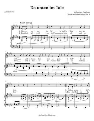 Da unten im Tale PDF - Brahms - E major