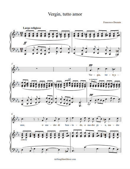 Vergin tutto amor - PDF - Durante  - C minor