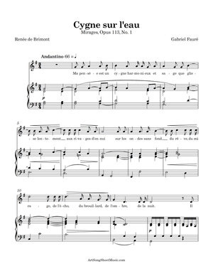 Cygne sur l&#x27;eau PDF - Fauré - G major