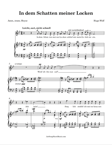 In dem Schatten meiner Locken - Wolf - Bb major