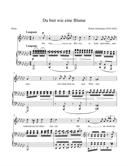 Du bist wie eine Blume - Schumann - Gb major