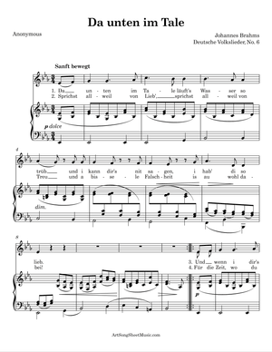 Da unten im Tale PDF - Brahms - Eb major
