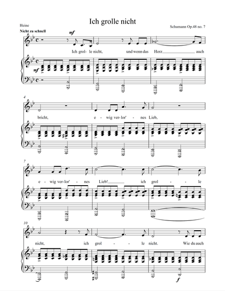 Ich grolle nicht - Schumann - Bb major