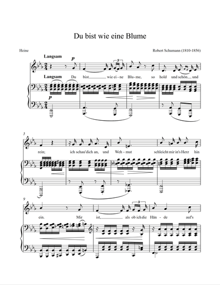 Du bist wie eine Blume - Schumann - Eb major