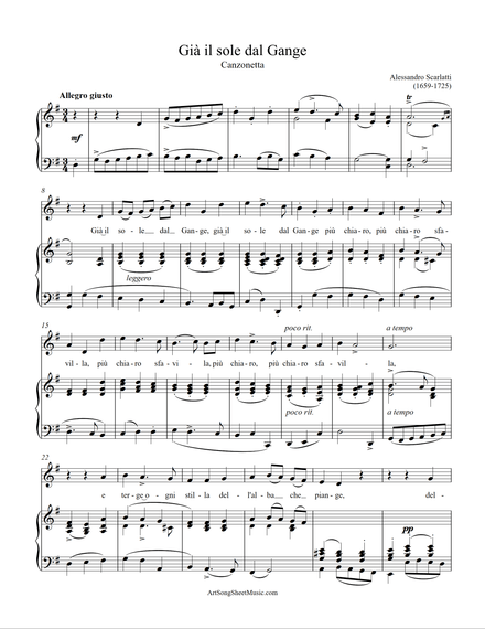 Già il sole dal Gange - Scarlatti - G major