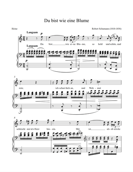 Du bist wie eine Blume - Schumann - C major