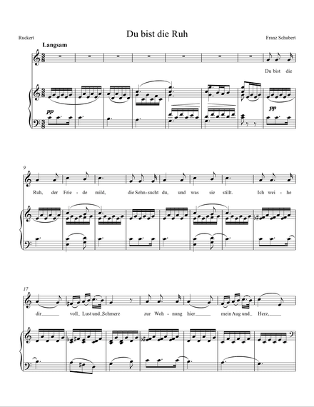 Du bist die Ruh PDF - Schubert - C major